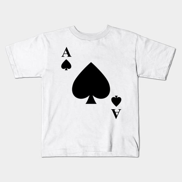 Ace of Spades Playing Card Halloween Costume Kids T-Shirt by fishbiscuit